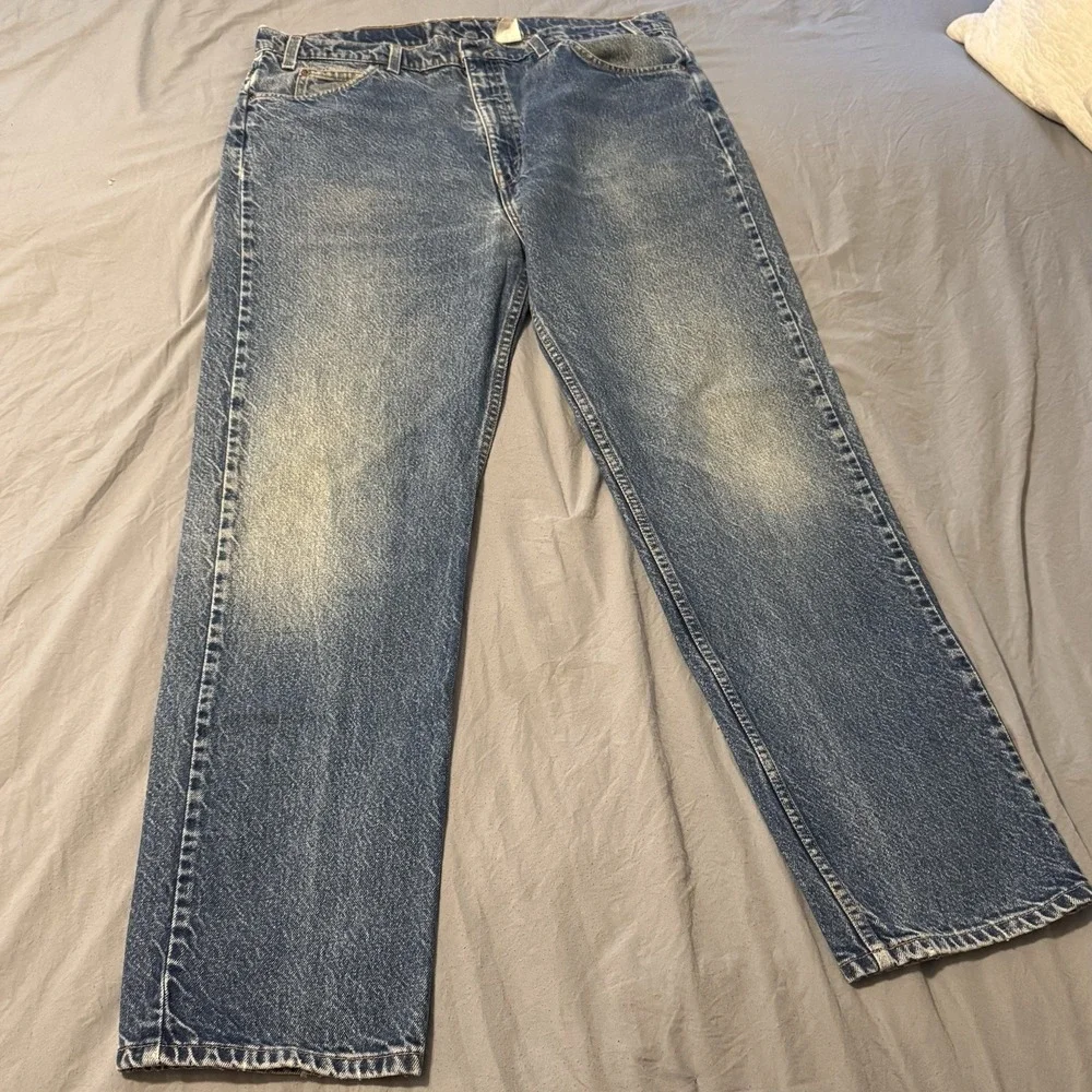 Vintage Levi's 505 Regular Fit Men's Jeans Orange Tab 90s Size 40x32 100% Cotton